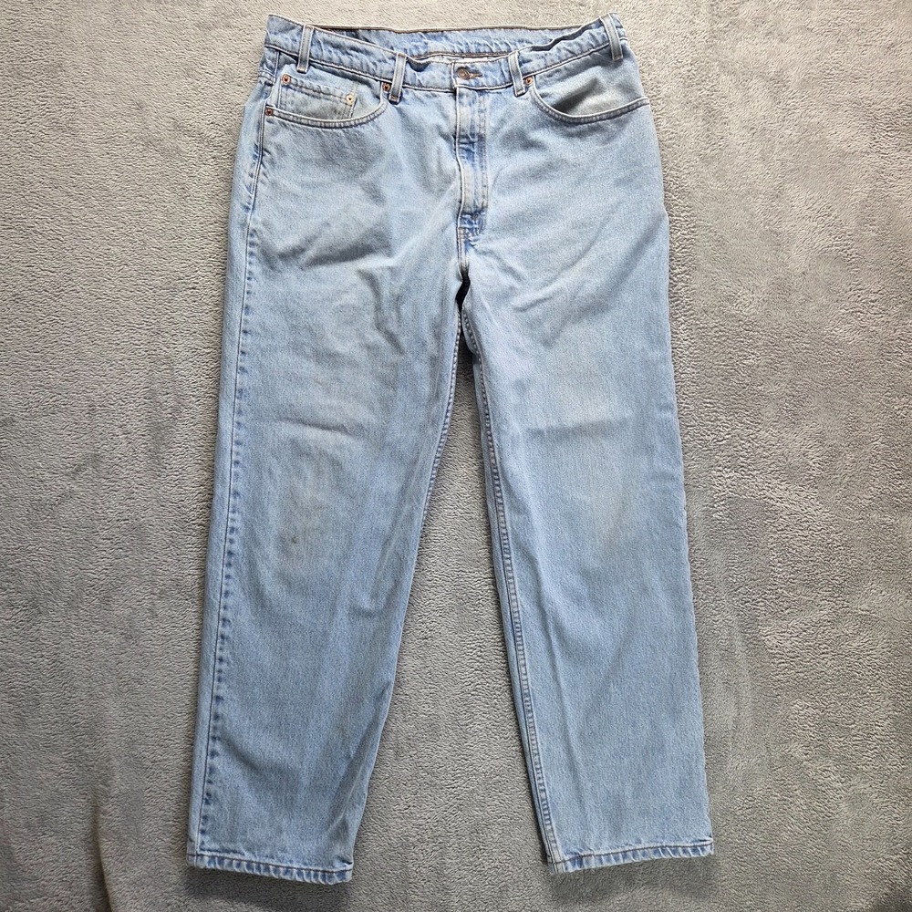 Vintage Levis 550 Jeans Mens 38X30‎ Relaxed Tapered Light Wash 90s Denim